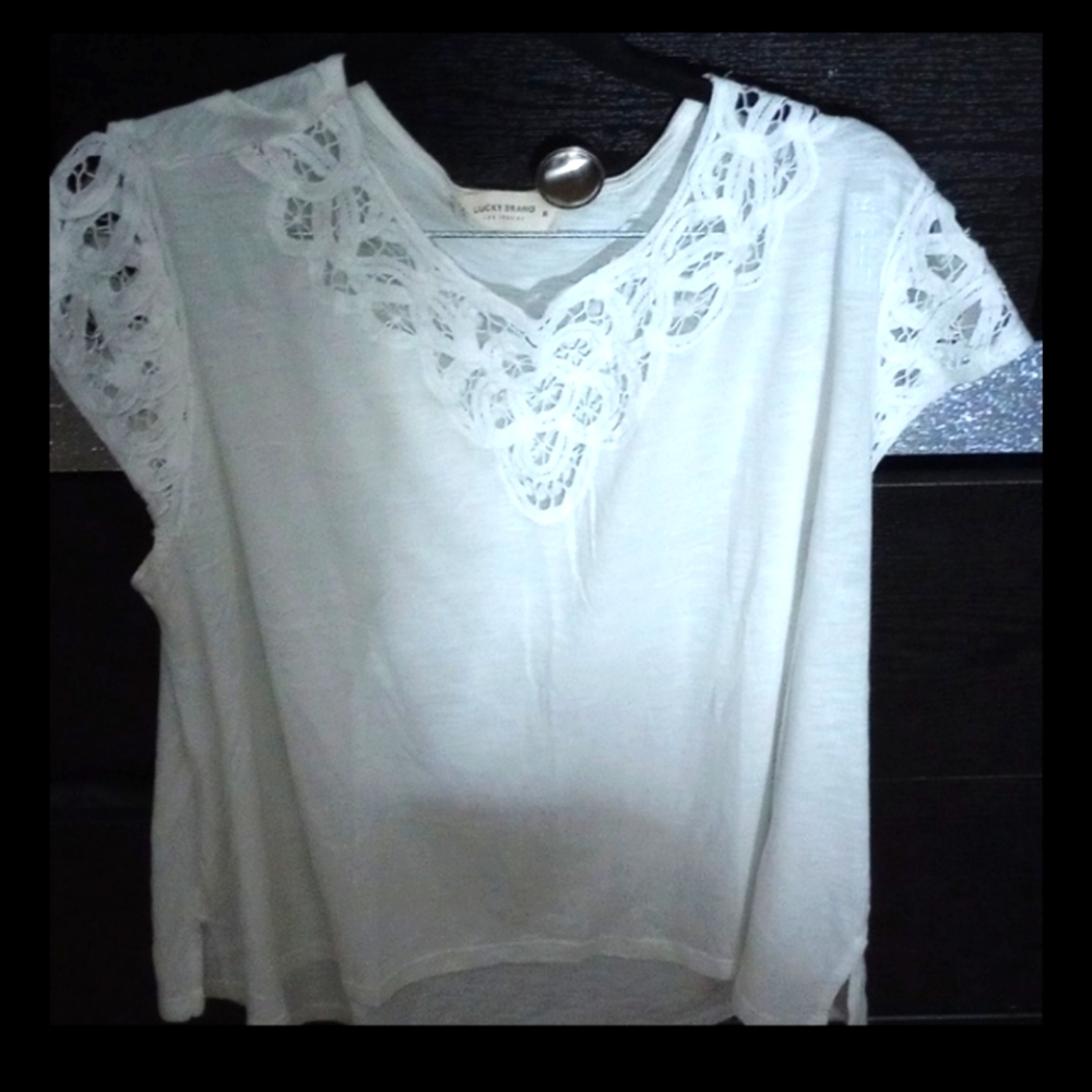 Lucky Brand white/lace shirt